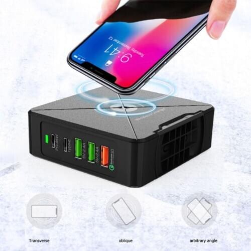Multi-Port Mobile Phone Charger 75W QC3.0 PD Laptop Tablet Fast Power Adapter Dock for iPhone Xiao-mi Hua-wei EU/US Plug