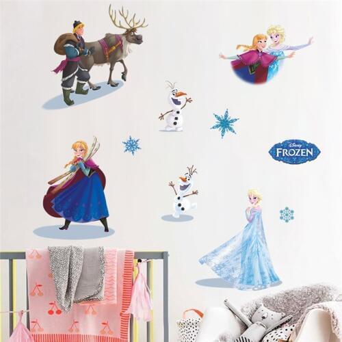 Kids DIY Sticker Frozen Princess Scroll Puzzle Childrens Room Decoration Stickers Cartoon Pegatinas Autocollant Enfant