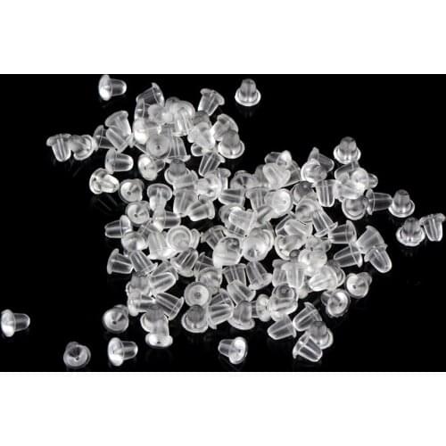 NEW 100pcs Bullet-shaped Rubber Earring Findings Backs Stoppers Ear Post Nut 3mmx3mm Earrings cap DIY Jewelry Findings