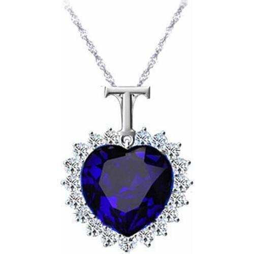New Titanic Rhinestones Crystal Chain Necklace Pendant Plate Jewelry High Quality Same Lady Woman Gift