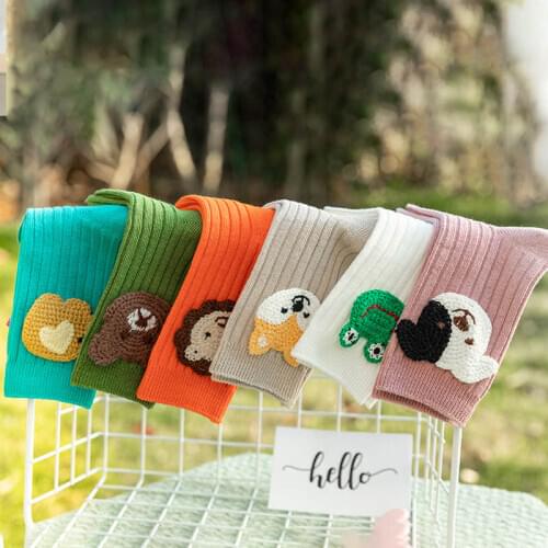 Spring and autumn new childrens socks cotton cartoon Monet animal accessories