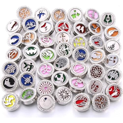 New Aromatherapy Snap Buttons Perfume Locket Magnetic Stainless Steel Essential Oil Diffuser 18mm Snap Button Bracelet Jewelry