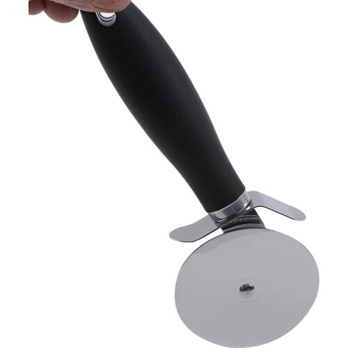Stainless Steel Pizza Crepe Knife Big Rubber Handle Pizza Wheel Round Rotating Special Wheel Cutter Pizza Cutting Baking Tools