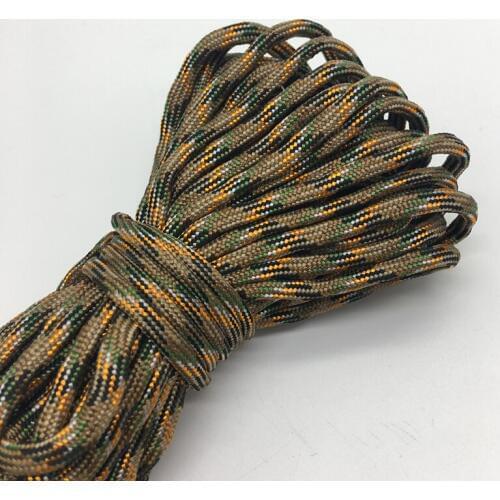 10yds Paracord 550 Parachute Cord Lanyard Rope Mil Spec Type III 7 Strand Camping Survival Equipment #Coffee+Black+yellow