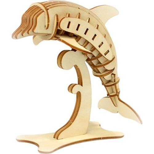 Adult DIY Assemby Puzzles Wooden 3D Elephant Eagle Animal Model Educational Kids Toy Wonderful Puzzles Gift For Children