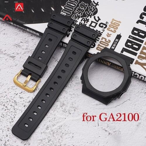 Resin Strap Bezel for Casio G-SHOCK GA-2100 GA-2110 Sport Waterproof Replacement Bracelet Watch Band Protective Case Refit Kit