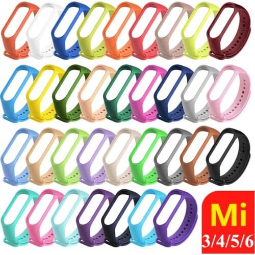 Colors strap for Xiaomi Mi Band 6 5 4 3 Sport Strap watch Silicone wrist strap For xiaomi mi band 3 4 bracelet Miband6 5 4 Strap
