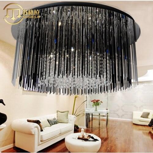 Light luxury crystal glass ceiling lamp modern minimalist round LED living room bedroom dining room ceiling lamp