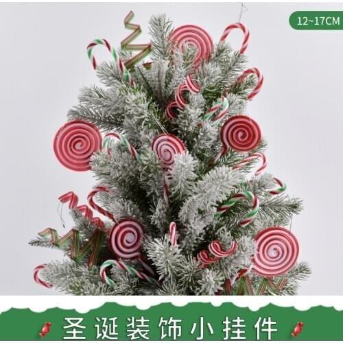 Christmas decorations red and white lollipop cane ornaments Christmas tree window scene layout props dress up pendant