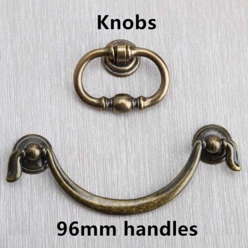 Classical dresser handles knobs bronze drop rings drawer cabinet knobs pulls 96mm vintage style furniture handles pulls knobs