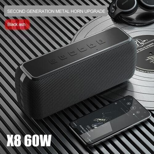 TWS Subwoofer Portable Bluetooth 5.0 Speakers Wireless 60W High Power Waterproof IPX5 Player Stereo Hifi Outdoor Speaker 6600mAh
