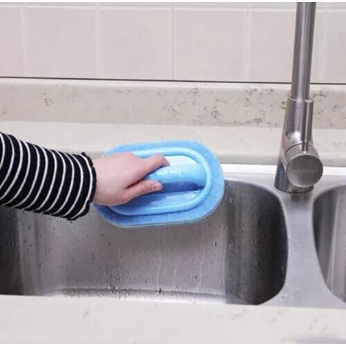 Kitchen Cleaning Plastic Handle Sponge Tiles Wall Cleaning Bottom Bathtub Brush for Bathroom Toilet Glass Decontamination wash
