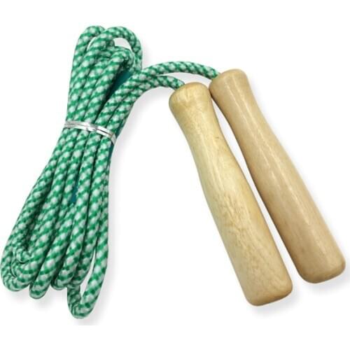 Sports Skipping Rope Wood Grip Handle Children Kid Fitness Equipment Training Practice Speed Jump Random Color