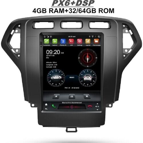 Tesla Vertical Screen 9.7" PX6 Android 9.0 Car Radio DVD GPS Navigation for Ford Fusion Mondeo MK4 2007-2010 Multimedia Player
