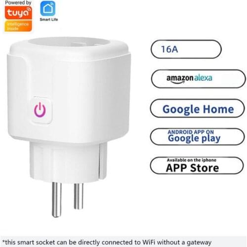 Tuya Smart Socket Graffiti Wifi Socket 16A Voice control Tuya Smart Life Time Control Three Timing Modes Socket EU Standard