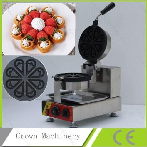 Rotary Electric Commercial flower water drop shape Waffle Baker Baking Machine