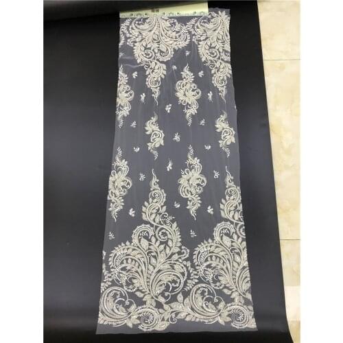 High-quality large-flowered European-style pattern white wedding dress bead embroidery, suitable for wedding dress