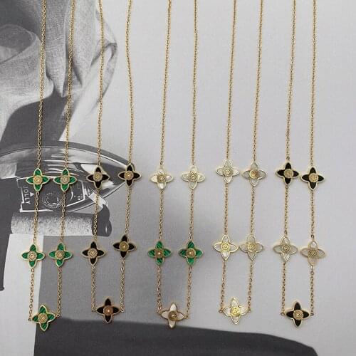 Fateama Simple stainless steel womens necklace cross-shaped trendy fashion jewelry accessories with shells best gift