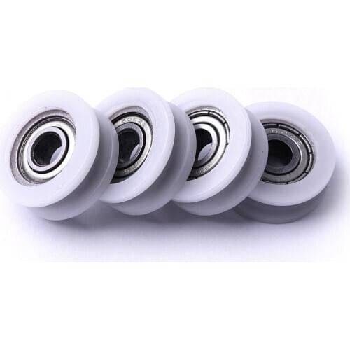 1pcs 7 Size U Groove Metal Shield Nylon Pulley Wheels Roller Ball Bearings New