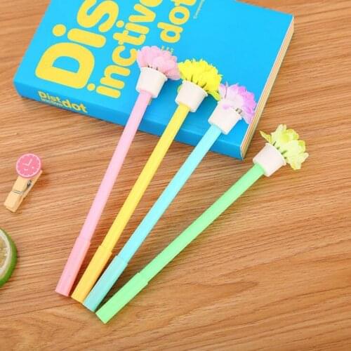 1pc Kawaii Writing Pen Creative Silk Flower Gel Pen Cute Black Ink Signature Pen Cartoon Office School Supplies Stationery 0.5mm