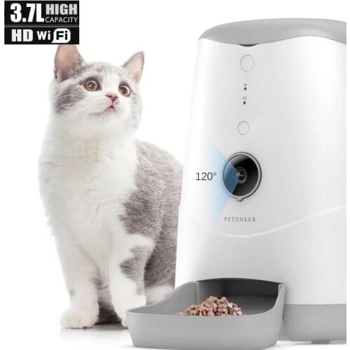 3.7L Pet Intelligent Feeder for Dogs Cats WiFi Remote Control Food Bowls Video Monitors Rechargeable Auto Cat Food Dispenser