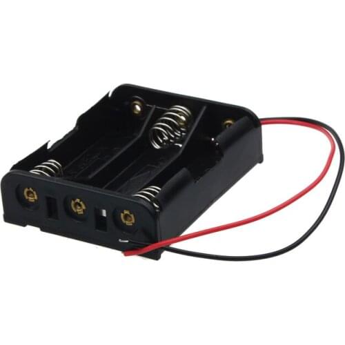 3 Slots AA Battery Box Battery Storage Case Box Holder With Leads AA Battery Case Holder Battery Charger Accessories
