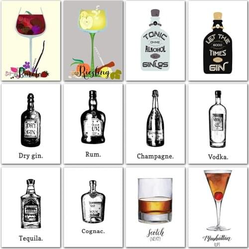 5D DIY Diamond painting Blackboard text wine flower Drink Full Round Diamond mosaic Full Square Diamond embroidery Cross stitch