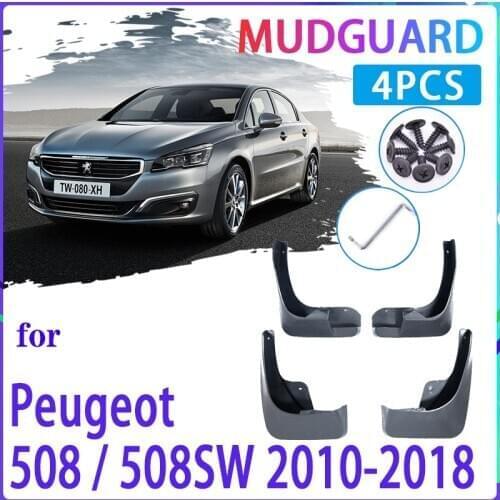 4 PCS Car Mud Flaps for Peugeot 508 SW 508SW 2010~2018 2011 2012 2013 Mudguard Splash Guards Fender Mudflaps Auto Accessories