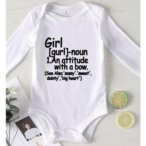 Children Jumpsuits new born Baby Girl Clothes Toddler Girl Fall Costume Kids Outfits Romper for Babies Printing Attitude