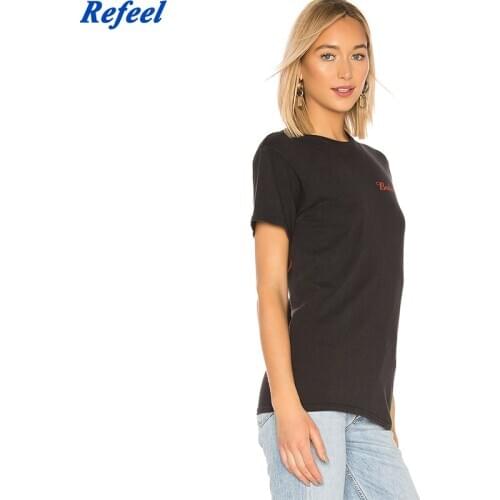 Spring summer girls loose cotton T-shirt cartoon letter printing casual O-neck simple tees tops new arrivals 2021