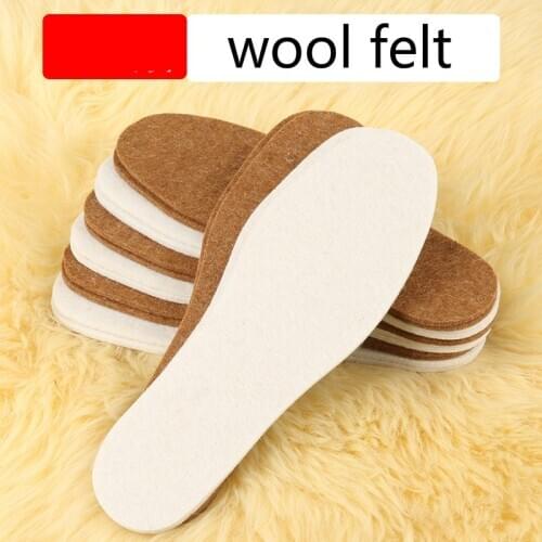 Hot Sale Winter Warm Wool Felt Insoles For Shoes Men Women Insole Thicken Soft Breathable Shoe Pad Inserts Accessories Wholesale