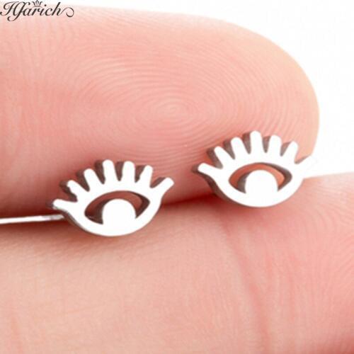 Hfarich Mini Colorful Elegant Gear Shape Earrings Charm Exquisite Sweet Hollow Stainless Steel Ear For Women Girls Party Gifts