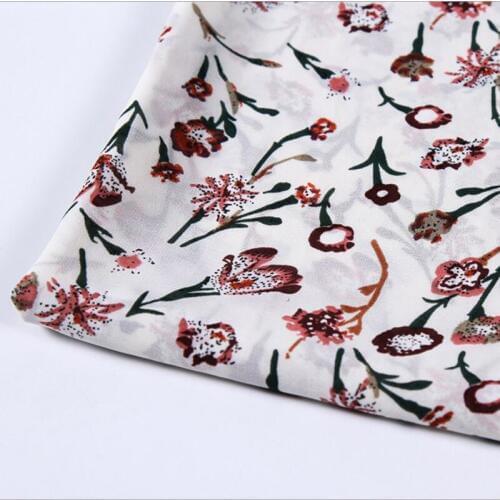 HLQON Polyester chiffon soft flower fabric for women skirt dress table cloths tissue felt patchwork sewing summer DIY by 150cm