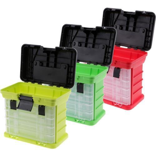 Fishing Tackle Box Portable 4 Layers Sea Boat Fishing Accessories Box Case with Handle
