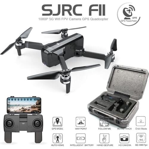 SJRC F11 GPS 5G WiFi FPV With 1080P Camera Brushless Quadcopter 25mins Flight Time Gesture Foldable Arm Selfie RC Dron VS CG033