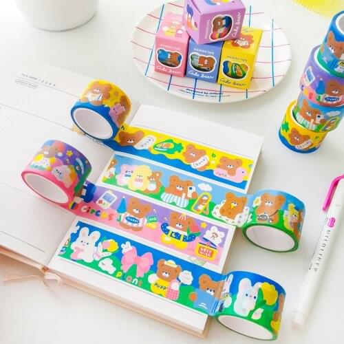 5m Kawaii Cake Bear Washi Tape Japan INS Style DIY Diary Notebook Decoration School Stationary Supplies