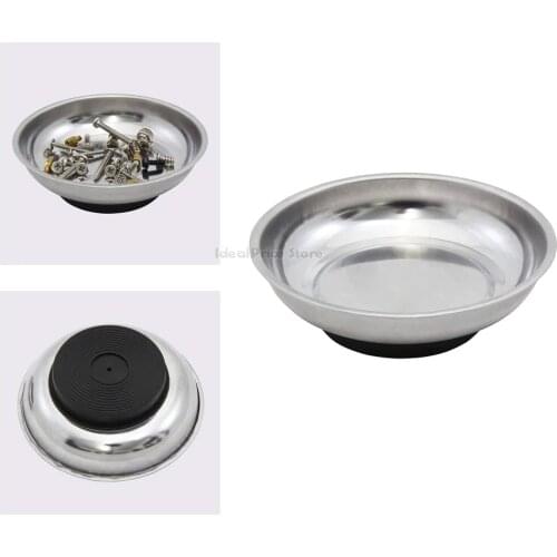 Magnetic dish with protection, magnetic tray for small parts, collection/inspection tool, screw stand