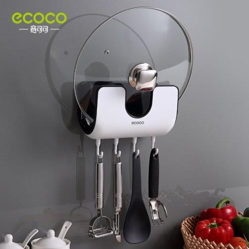 Ecoco Multifunction Pot Lid Rack, Pot Lid Holder Punch-free, Wall Mounted Pan Cover Stand, Cutting Board Holder,Kitchen Organize