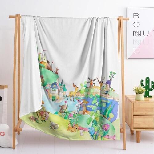 Cartoon summer custom photo fuzzy pink blanket for bed weighted tapestry luxury pink mexican throw blanket