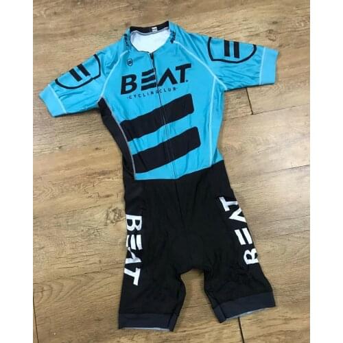 MENS CYCLING WEAR CYCLING JERSEY BODY SUIT SKINSUIT WITH POWER BAND 2020 BEAT CYCLING CLUB TEAM BLUE SIZE XS-4XL