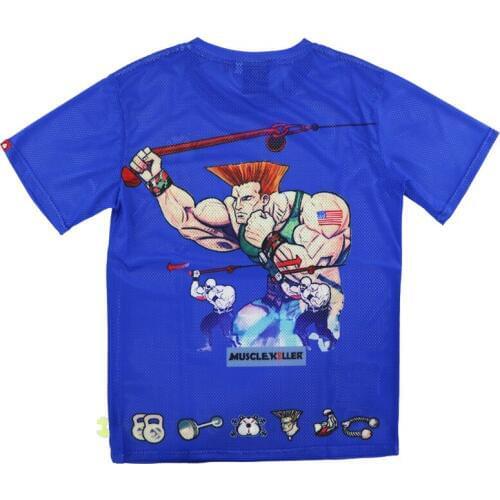 Muscle killer mesh ice breathable short sleeve fitness campaign half sleeve men slim