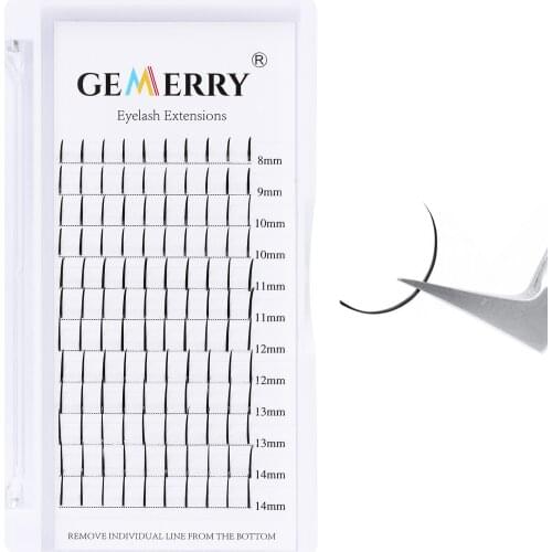 Gemerry A/M Shape Lashes Spikes Lash Individual Lashes Premade Soft Natural Fluffy False Eyelashes 3D Mink Eyelash Extensions