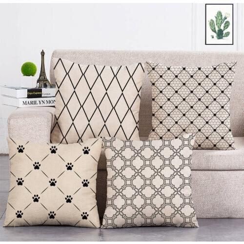 Home Bedroom Sofa Decorations Throw Pillow Cover Gray Striped Geometric Cushion Cover Pillowcase 45*45cm T124