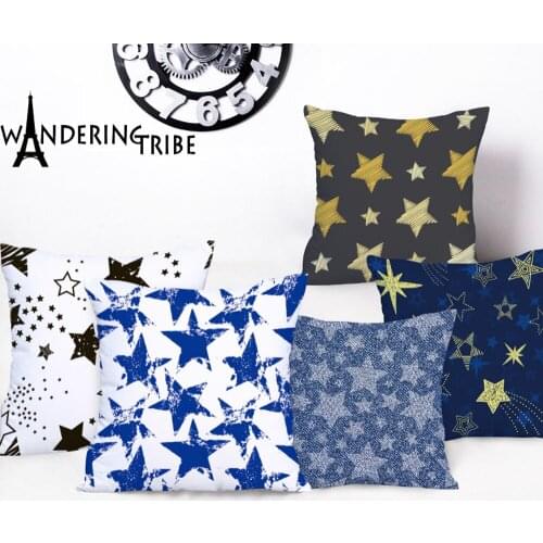 Star Throw Pillowcase Custom Geometry Decorative Pillows For Sofa High Quality Multiculour Cushion Cover For Living Room