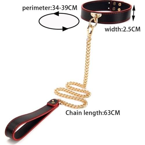 New Arriva Sexy Leather Chain Collar with Leash BDSM Bondage Fetishs Collar Adult Lingerie Sex Accessories for Woman Jeux Sexuel