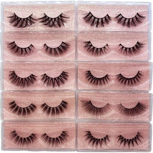 Wholesale Eyelashes Fluffy 3D Mink Lashes Bulk Natural False Eyelashes Volume Makeup Eye Lashes In Bulk