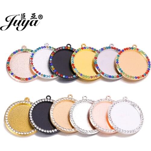 50PCS Pendant Base 20mm Blank Tray Rhinestone Bezel Settings Charms For DIY Jewelry Making Accessories Findings Components