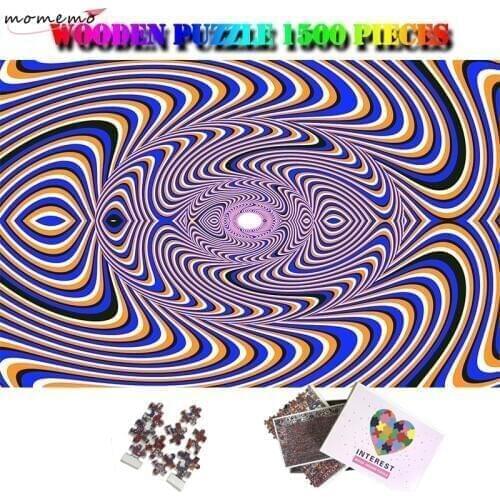 MOMEMO Crazy Geometric Art Puzzle 1500 Pieces Puzzle Adults Wooden Toys Creative Giant Difficult 1500 Piece Jigsaw Puzzles Gifts