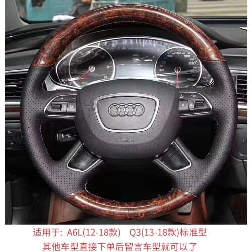 Suitable for Audi TT A1 A2 A3 A4 A5 A6 A7 A8L Q1 Q2 Q3 Q4 Q5 Q6 Q7 hand-stitched leather steering wheel cover