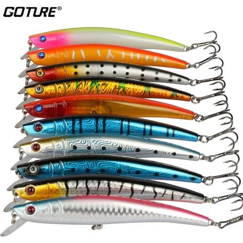 10pcs Goture Fishing Lure Minnow China Multi-color Artificial Bait Carp Fishing Hard Lure 14.5cm/11.2g